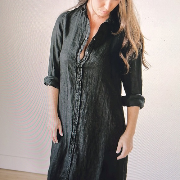 CP Shades Maxi Dress Linen Black Size L - Picture 3 of 4